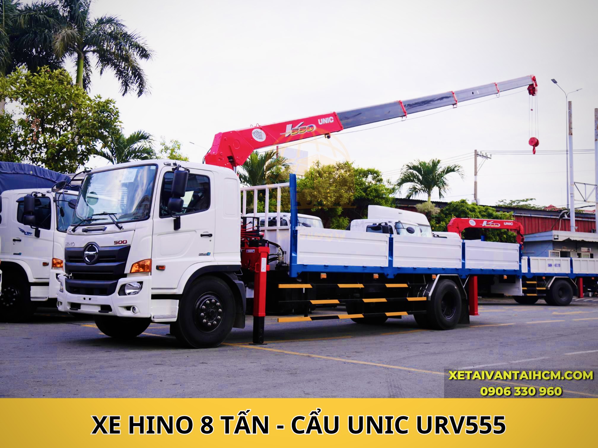 Hino 8 tấn gắn cẩu Unic 555