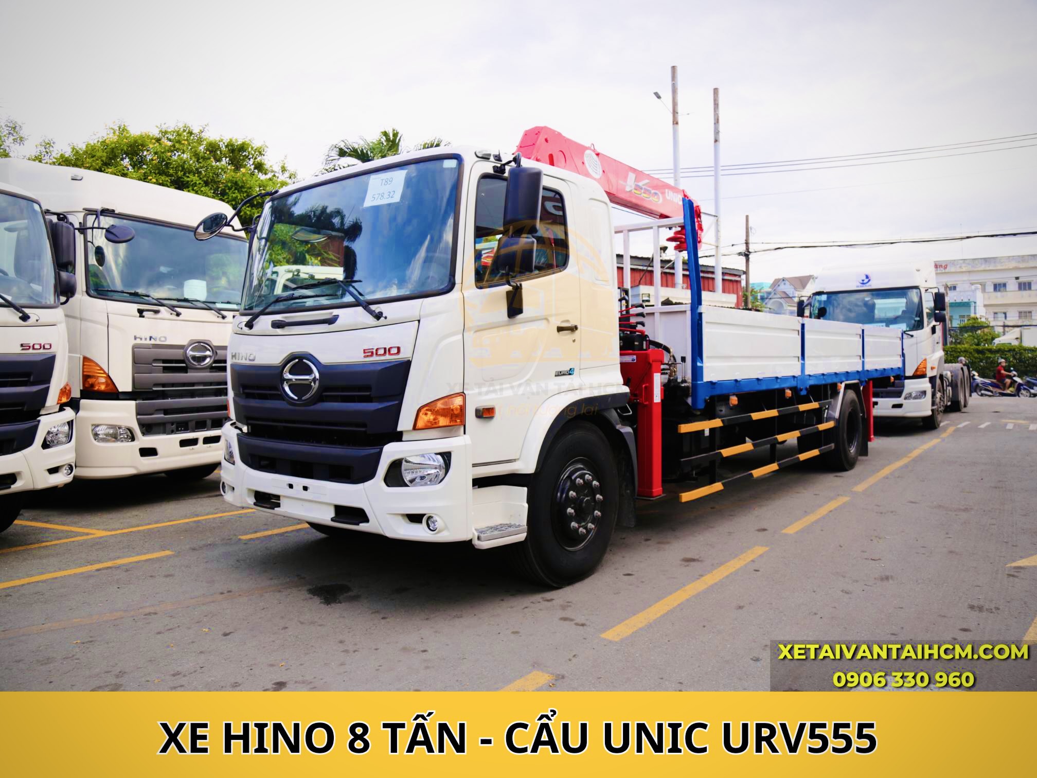 Hino 8 tấn gắn cẩu Unic 555