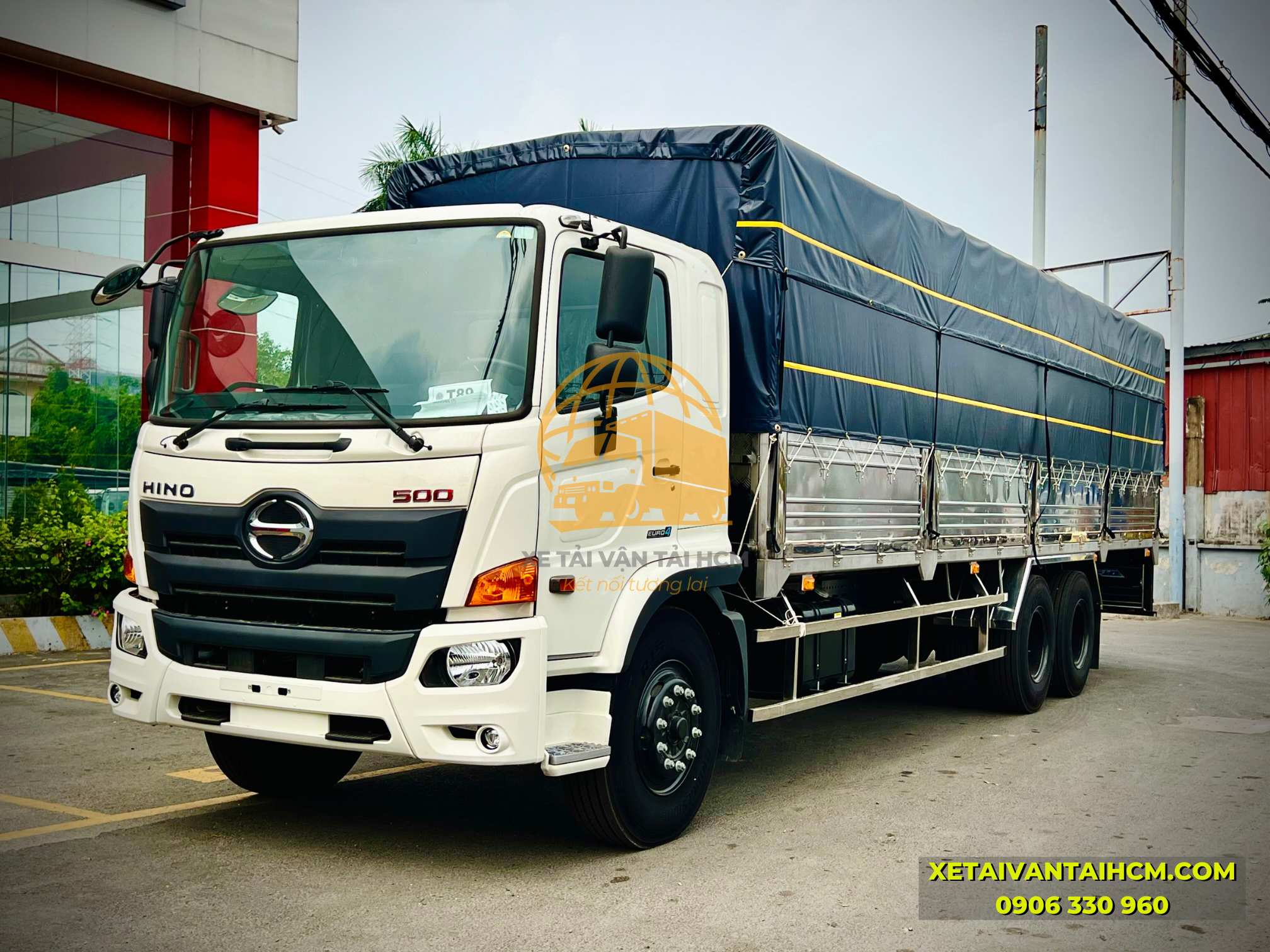 Hình ảnh thực tế Hino 2 cầu thật 15 tấn