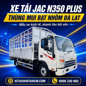 Xe tải Jac N350 Plus 3.5 tấn thùng mui bạt nhôm Đà Lạt 5m2