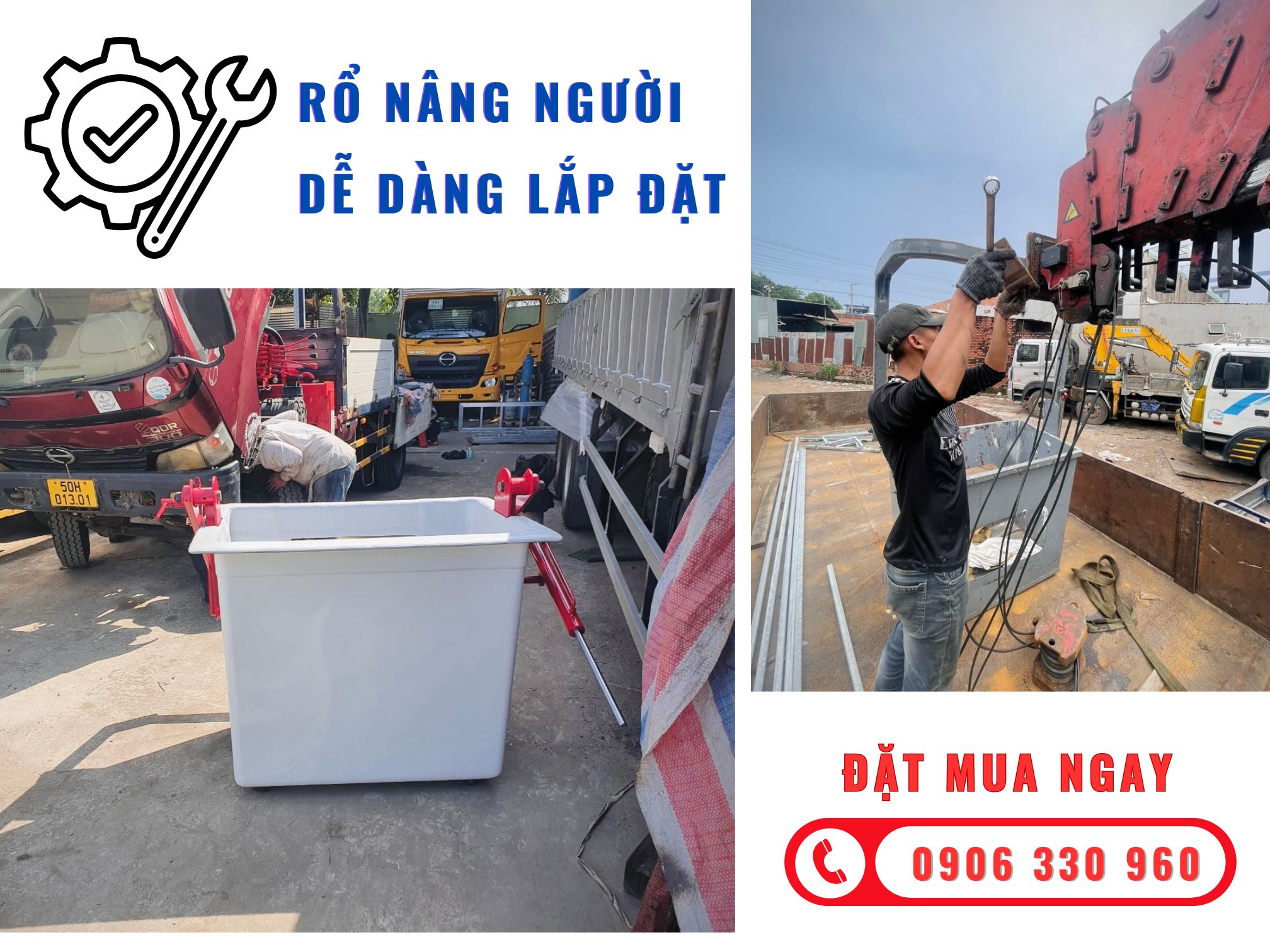 Rổ nâng người làm việc trên cao