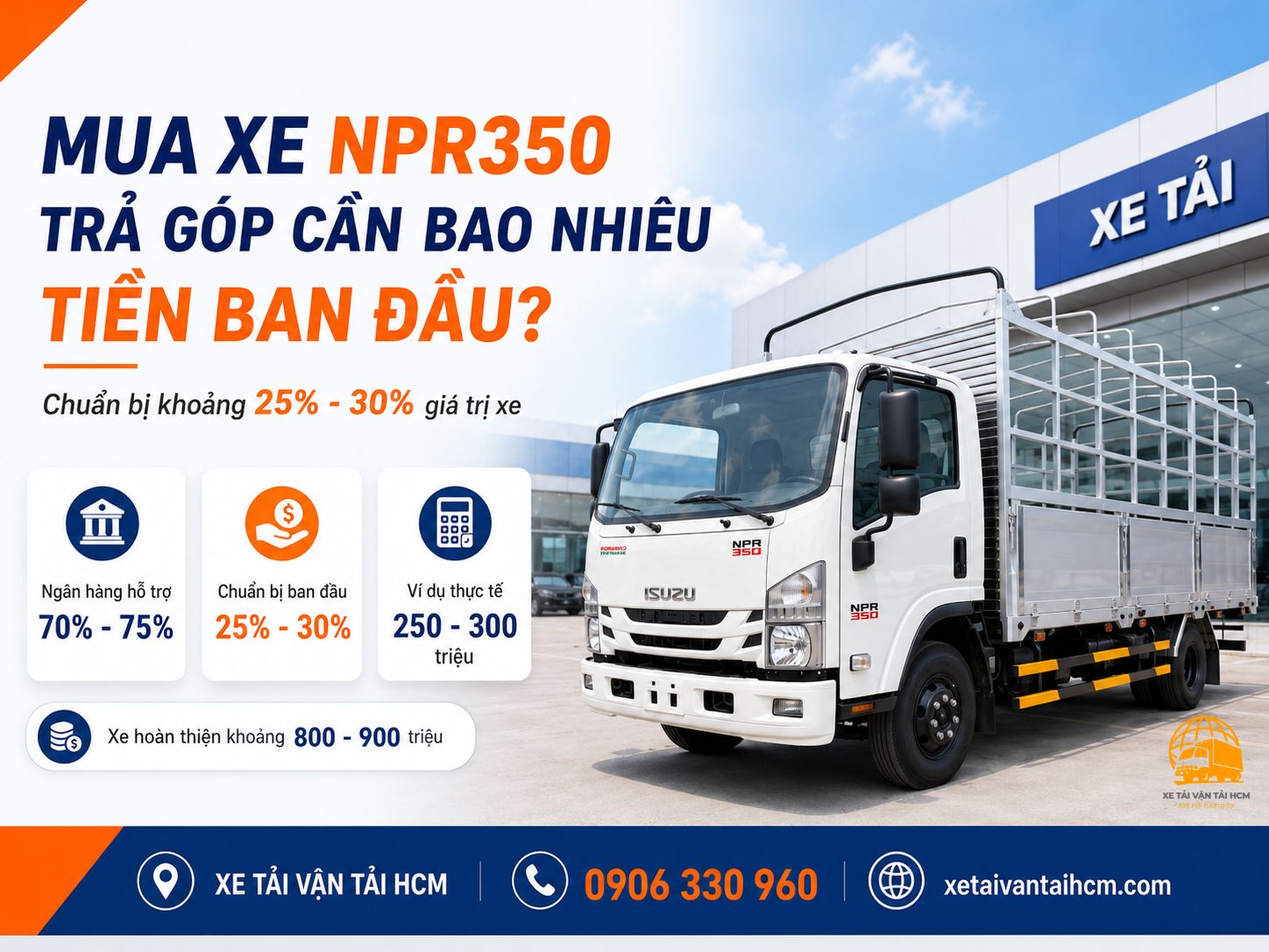 Chi phí trả trước khi mua xe NPR350 trả góp