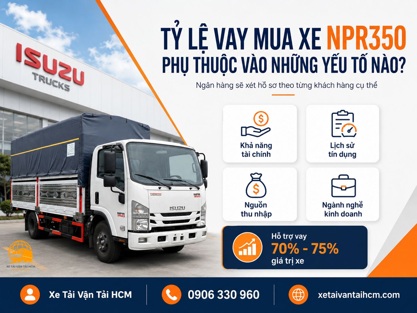 Tỷ lệ vay mua xe tải phụ thuộc khả năng tài chính của mỗi khách hàng