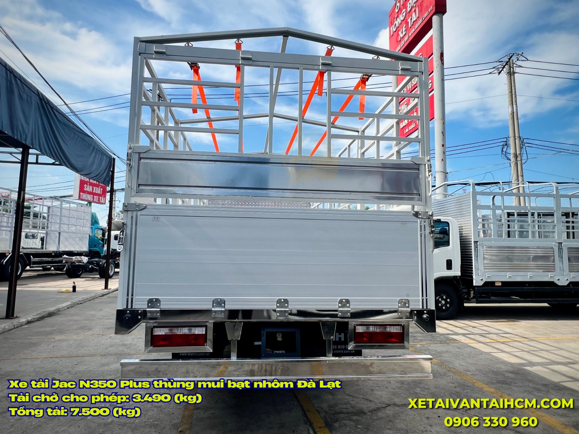 Thùng mui bạt nhôm Đà Lạt trên xe Jac N350 Plus