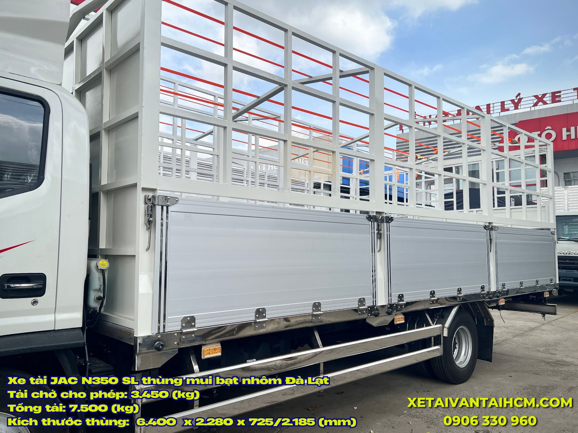 Thùng mui bạt nhôm 6m4 Jac N350SL