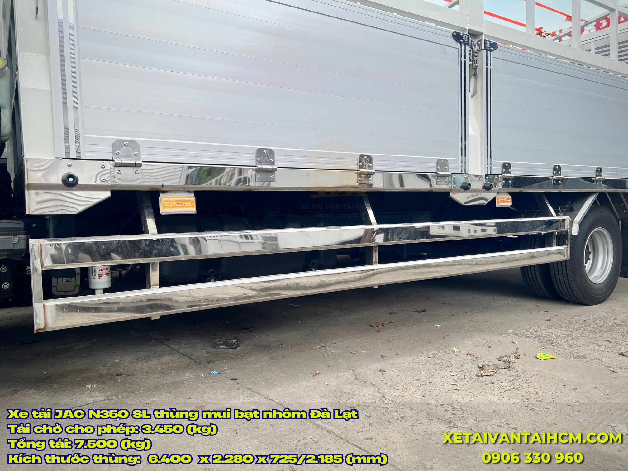 Thùng mui bạt nhôm 6m4 Jac N350SL