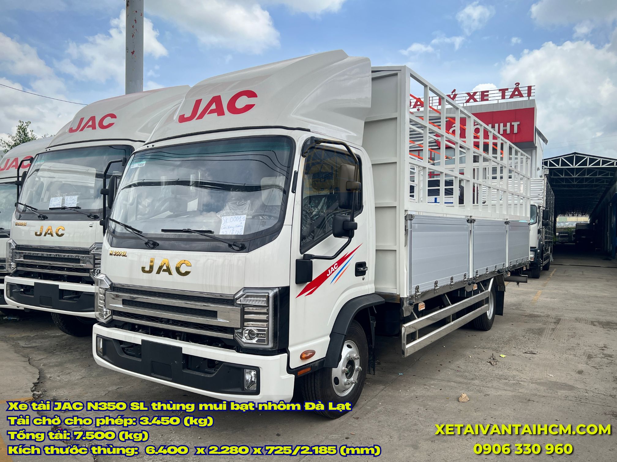 Xe tải Jac N350SL đóng thùng mui bạt nhôm Đà Lạt