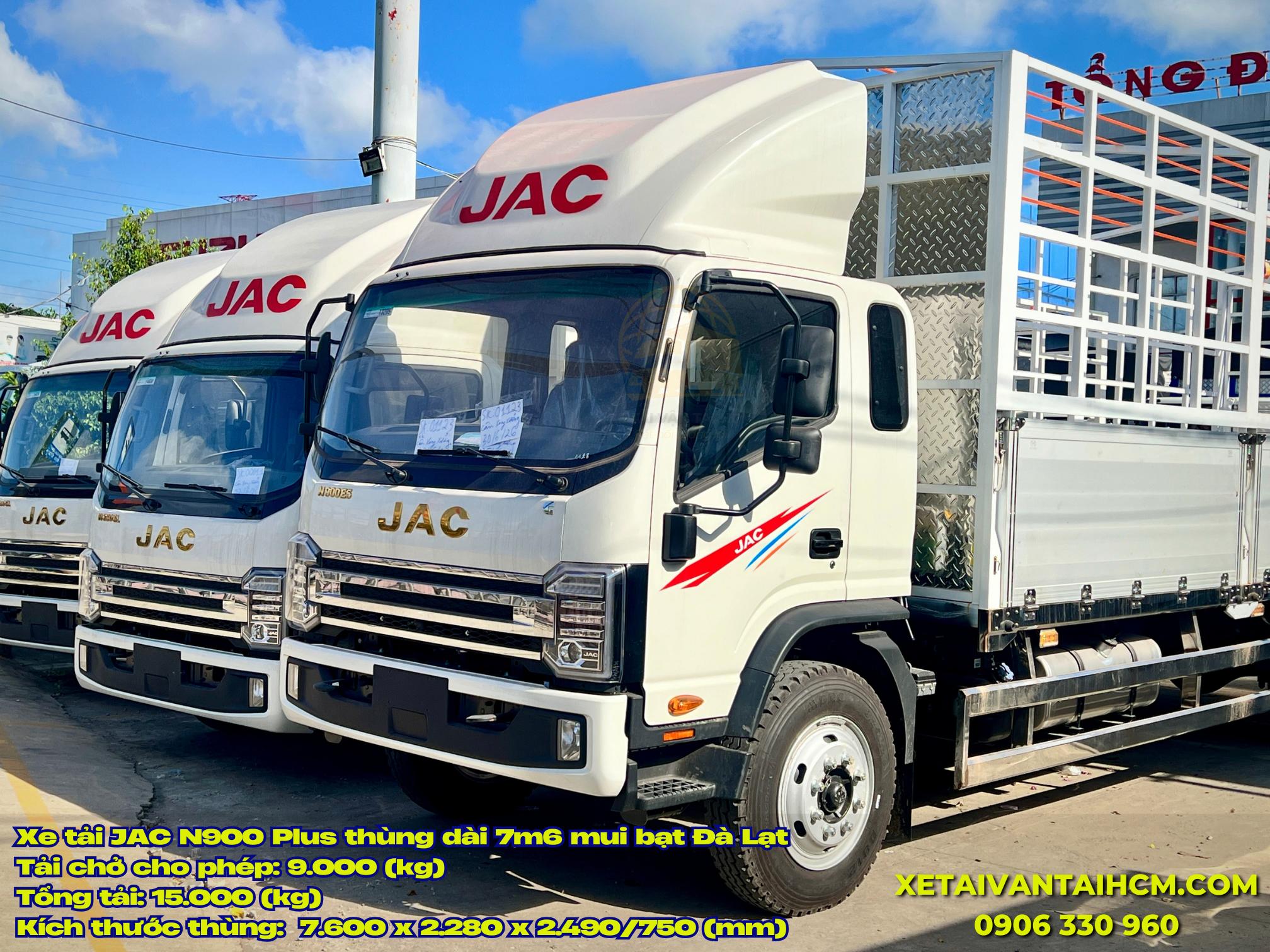 Xe tải Jac 9 tấn thùng mui bạt dài 7m6