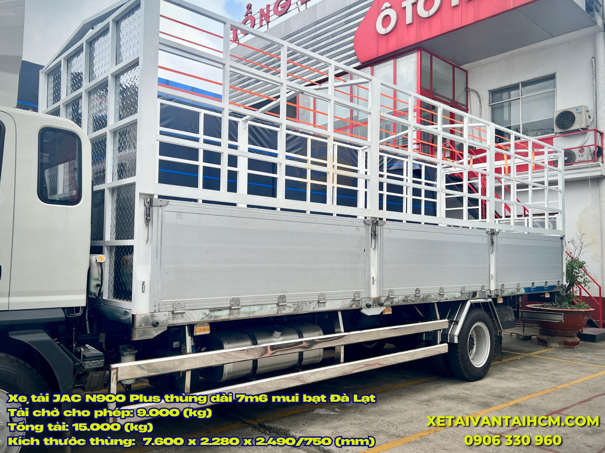 Thùng mui bạt nhôm Đà Lạt Jac N900 Plus