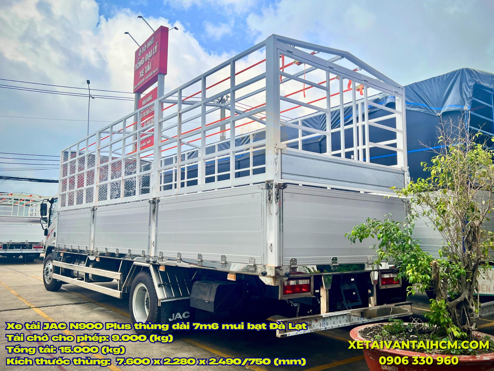 Thùng mui bạt nhôm Đà Lạt Jac N900 Plus