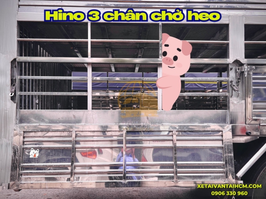 Xe tải Hino 3 chân 15 tấn chở heo có bàn nâng 2 tầng - Xe tải Hino 3 chân 15 tấn thùng chở gia súc có bàn nâng 2 tầng