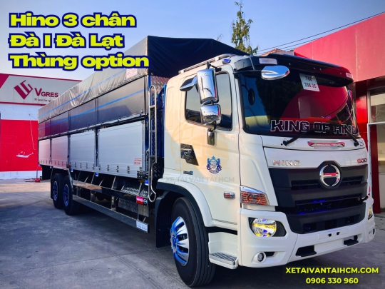 Đánh giá xe tải Hino 3 chân thùng mui bạt đà I - Hino 3 chân thùng mui bạt nhôm Đà Lạt đà I