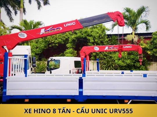 Xe Hino 8 Tấn Cẩu Unic 555 | Giá Hino 8 Tấn Cẩu Unic 5 Tấn