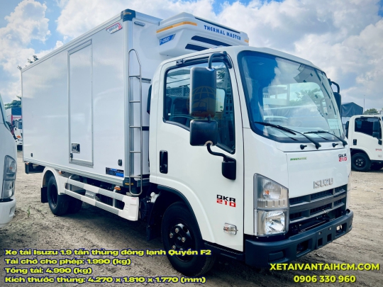 Xe tải Isuzu 1.9 tấn thùng đông lạnh Quyền F2 Máy lạnh T2800