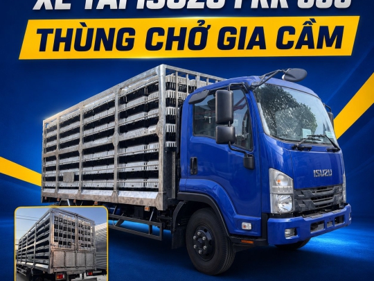 Xe Tải Isuzu FRR 650 Thùng Chở Gia Cầm Cabin Xanh Dương