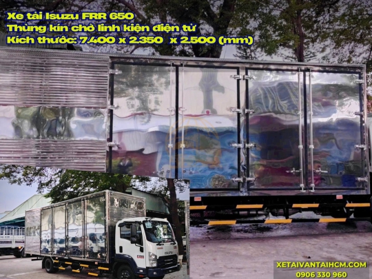 Xe tải Isuzu FRR 650 thùng kín 6m7 chở pallet, cấu kiện điện tử - Isuzu FRR650 thùng kín chở pallet, cấu kiện điện tử 6m7