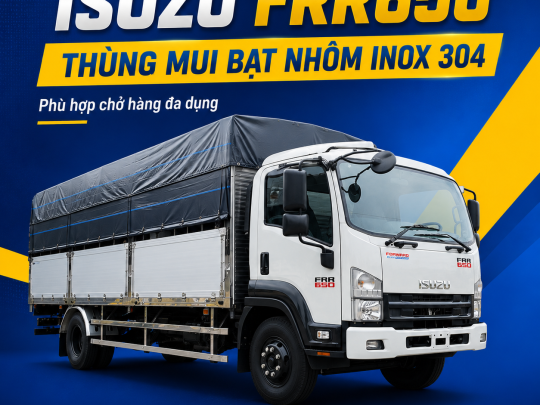Xe tải Isuzu FRR 650 thùng mui bạt bửng  nhôm 6m7 Full inox 304 - Isuzu FRR650 thùng mui bạt nhôm 6m7 Full inox 304