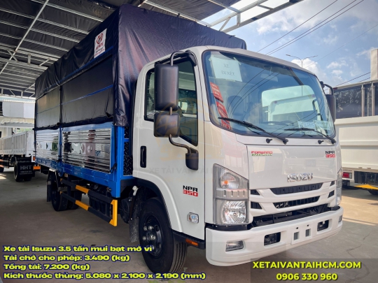 Isuzu NPR 350 THÙNG MUI BẠT MỞ VỈ 3.5 TẤN
