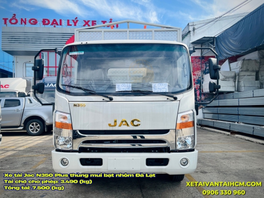 Xe tải Jac N350 Plus 3.5 tấn thùng mui bạt nhôm Đà Lạt 5m2