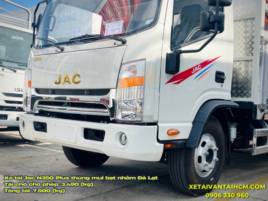 Xe tải Jac N350 Plus 3.5 tấn thùng mui bạt nhôm Đà Lạt 5m2