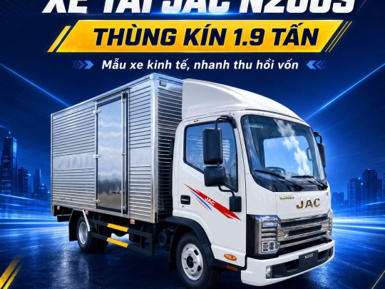 Xe tải Jac N200s thùng kín 1.9 tấn thiết kế 1 cửa hông