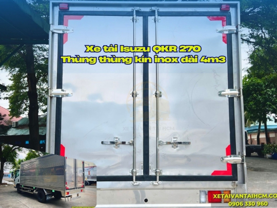 Xe tải Isuzu QKR 270 thùng kín inox 4m3 - Isuzu QKR 270 thùng kín inox 4m3