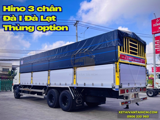 Đánh giá xe tải Hino 3 chân thùng mui bạt đà I - Hino 3 chân thùng mui bạt nhôm Đà Lạt đà I