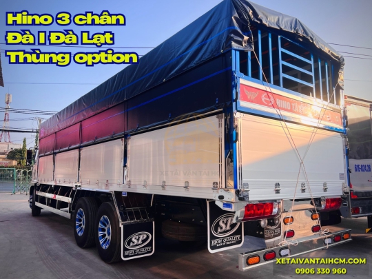 Đánh giá xe tải Hino 3 chân thùng mui bạt đà I - Hino 3 chân thùng mui bạt nhôm Đà Lạt đà I