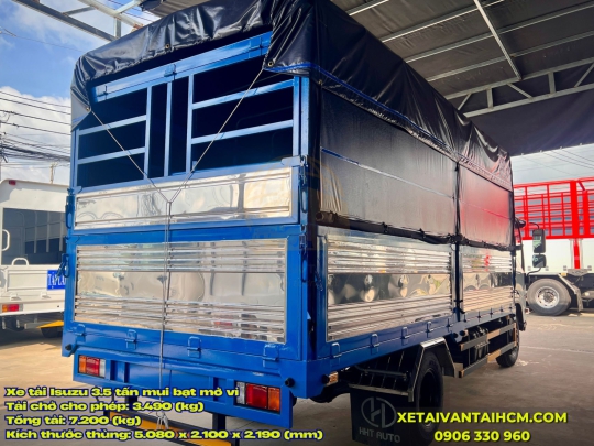 Isuzu NPR 350 THÙNG MUI BẠT MỞ VỈ 3.5 TẤN
