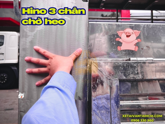 Xe tải Hino 3 chân 15 tấn chở heo có bàn nâng 2 tầng - Xe tải Hino 3 chân 15 tấn thùng chở gia súc có bàn nâng 2 tầng