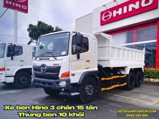 Xe Ben HINO 3 chân thùng ben 10 khối - Xe ben Hino 3 chân thùng ben tự đổ 10 khối
