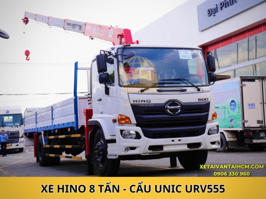 Xe Hino 8 Tấn Cẩu Unic 555 | Giá Hino 8 Tấn Cẩu Unic 5 Tấn