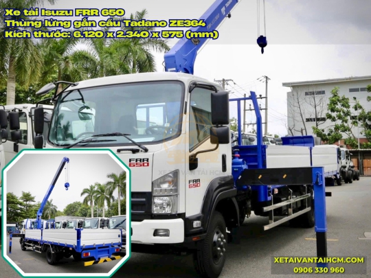 Xe tải Isuzu FRR 650 thùng lửng gắn cẩu Tadano TM-ZE364 - Xe cẩu Isuzu FRR650 gắn cẩu Tadano TM-ZE364