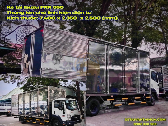 Xe tải Isuzu FRR 650 thùng kín 6m7 chở pallet, cấu kiện điện tử - Isuzu FRR650 thùng kín chở pallet, cấu kiện điện tử 6m7