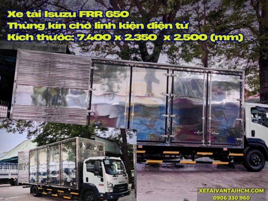 Xe tải Isuzu FRR 650 thùng kín 6m7 chở pallet, cấu kiện điện tử - Isuzu FRR650 thùng kín chở pallet, cấu kiện điện tử 6m7