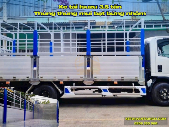Xe tải Isuzu 3.5 tấn NPR 400 thùng mui bạt bửng nhôm - Isuzu NPR 400 thùng mui bạt bửng nhôm 3.5 tấn