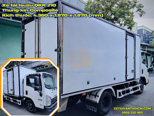 Xe tải Isuzu QKR 210 thùng kín Composite 4m3 - Isuzu QKR210 thùng Composite 4m3