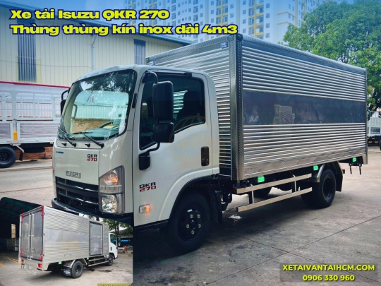 Xe tải Isuzu QKR 270 thùng kín inox 4m3 - Isuzu QKR 270 thùng kín inox 4m3