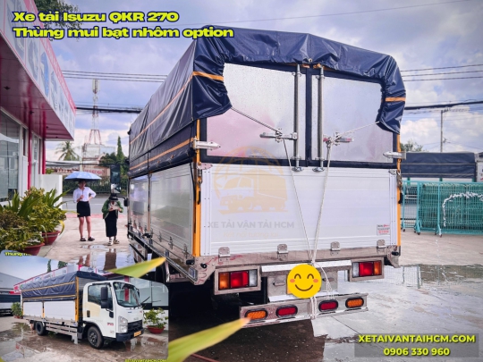 Xe tải Isuzu QKR 270 thùng mui bạt bửng nhôm option - Isuzu QKR 270 thùng mui bạt nhôm option