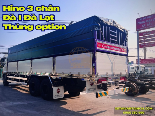 Đánh giá xe tải Hino 3 chân thùng mui bạt đà I - Hino 3 chân thùng mui bạt nhôm Đà Lạt đà I