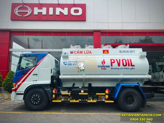 Xe bồn Hino FG8JJ8A thùng bồn chở xăng dầu 12 khối - Xe bồn chở xăng dầu 12 khối Hino FG8JJ8A
