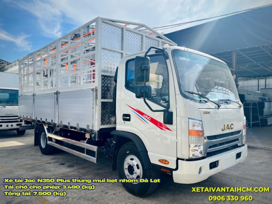 Xe tải Jac N350 Plus 3.5 tấn thùng mui bạt nhôm Đà Lạt 5m2